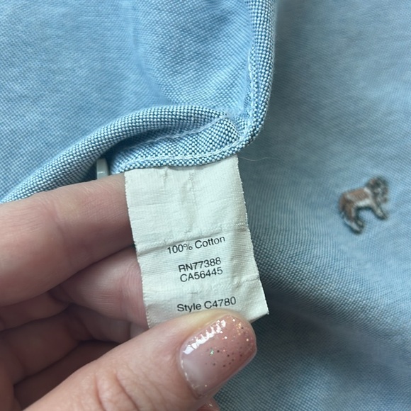 J. Crew Slim Oxford Embroidered Dog Button Down size XL - Picture 4 of 6